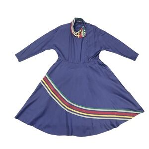 Louis Feraud Vintage Wool Midi in blue dress size 38